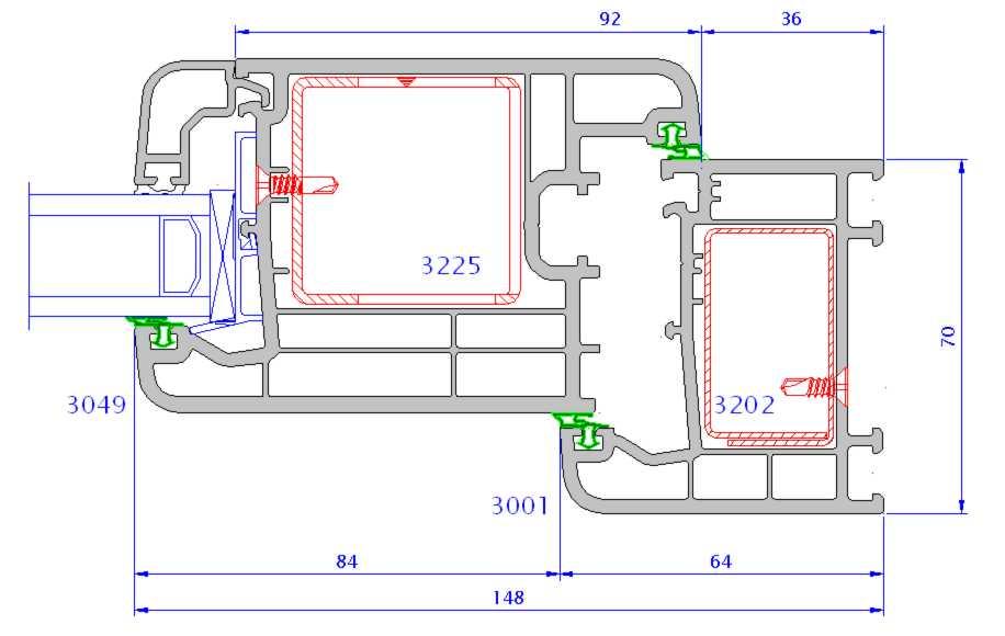 doorsnede pvc deur